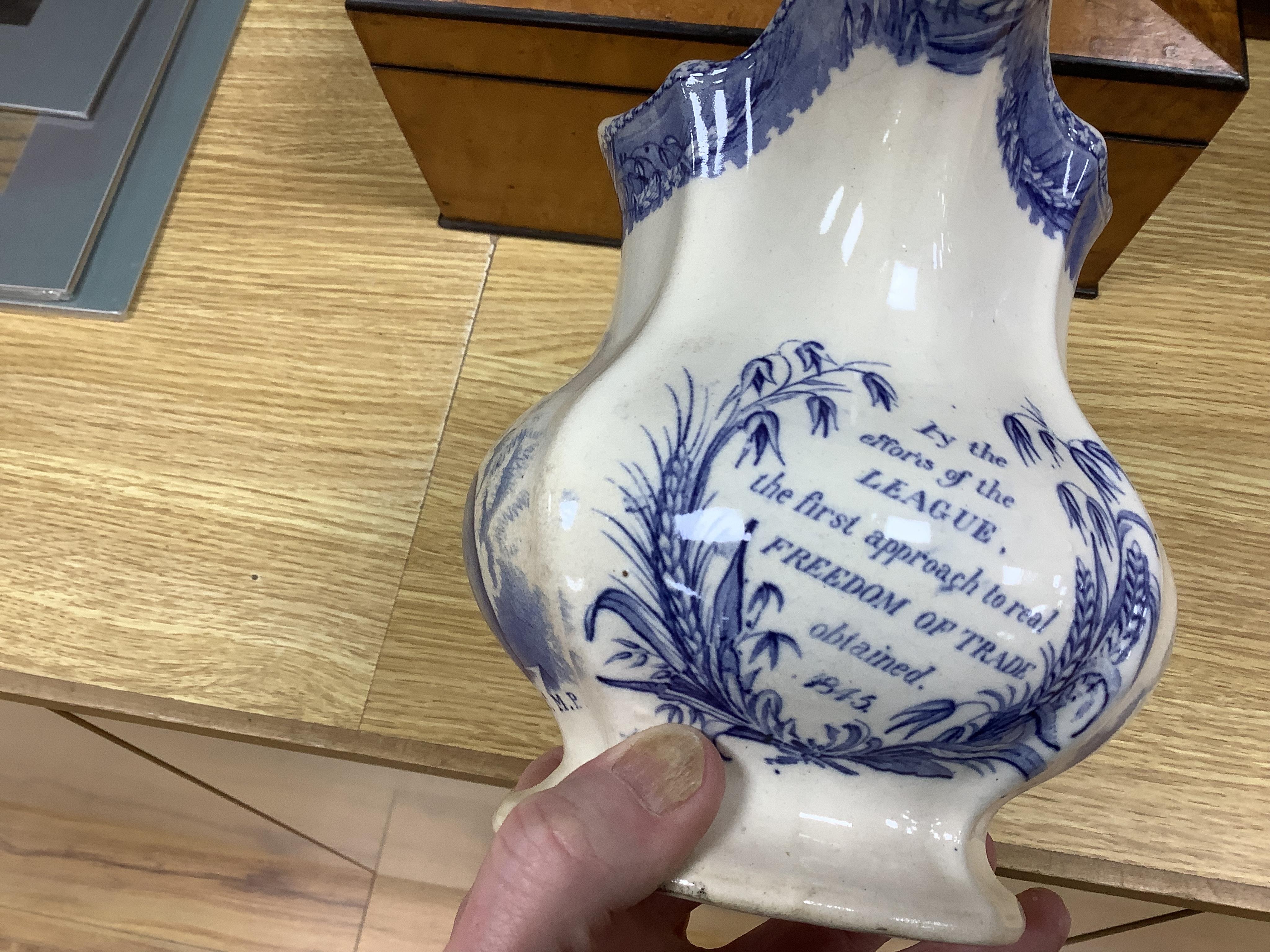 Eleven early to mid 19th century jugs, mugs and plates, all with transfer printed commemorative themes including Gladstone as Prime Minister, Queen Victoria‘s 1887 Jubilee, the Bidston Lighthouse Signals, Lord John Russe